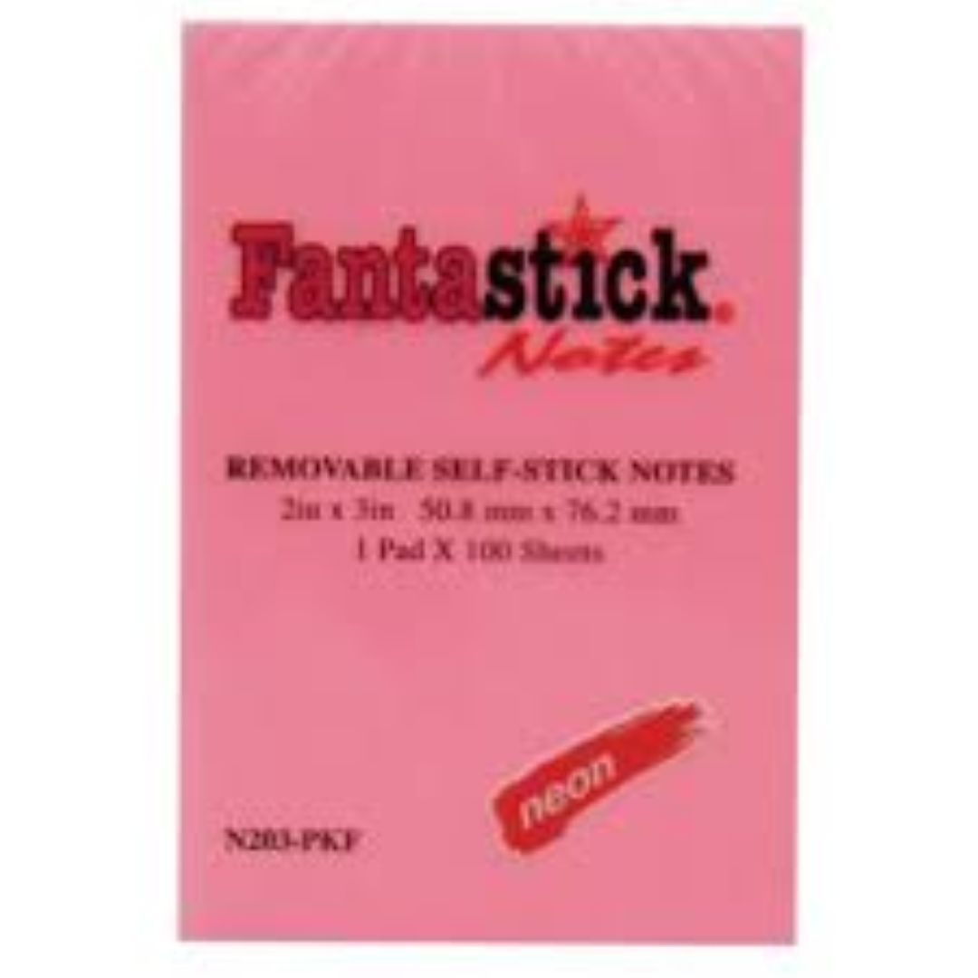Fantastick Stick Notes 2x3" Fluor. Pink FK-N203-PKF